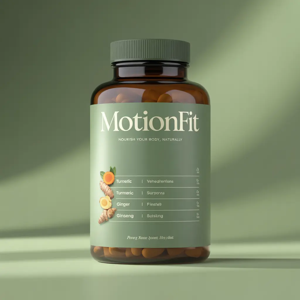 MotionFit wellness supplement bottle with natural ingredients